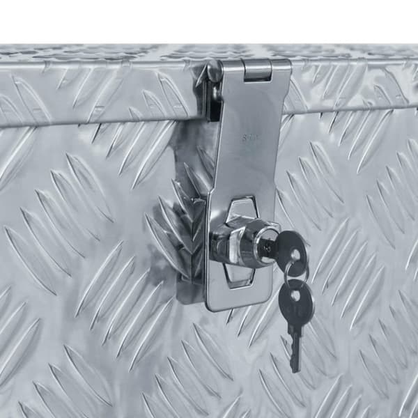 vidaXL Förvaringslåda aluminium 80x30x35 cm silver