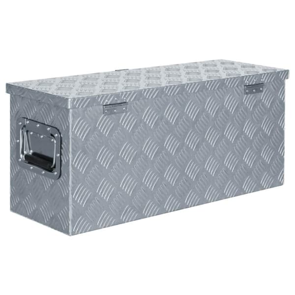 vidaXL Aluminiumsboks 76,5x26,5x33 cm sølv