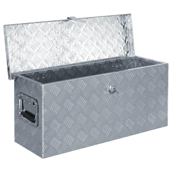 vidaXL Aluminiumsboks 76,5x26,5x33 cm sølv