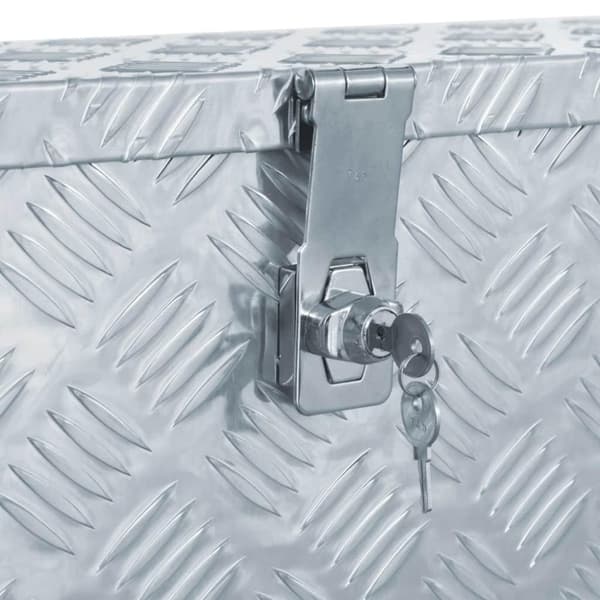 vidaXL Aluminiumsboks 76,5x26,5x33 cm sølv