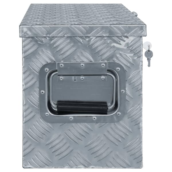 vidaXL Aluminiumsboks 76,5x26,5x33 cm sølv