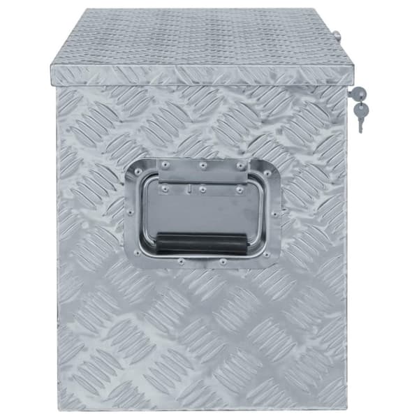 vidaXL Förvaringslåda aluminium 90,5x35x40 cm silver