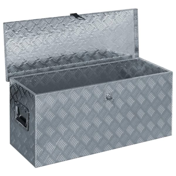 vidaXL Förvaringslåda aluminium 90,5x35x40 cm silver