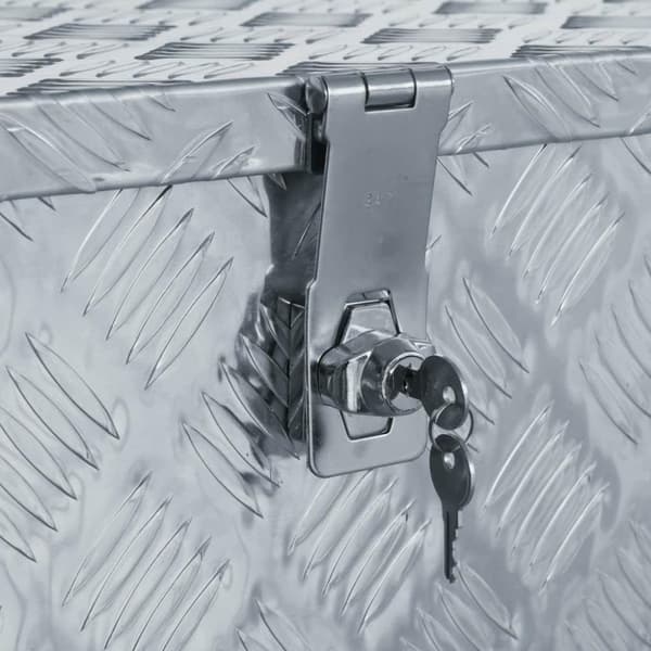 vidaXL Förvaringslåda aluminium 90,5x35x40 cm silver