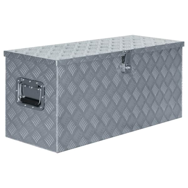 vidaXL Förvaringslåda aluminium 90,5x35x40 cm silver