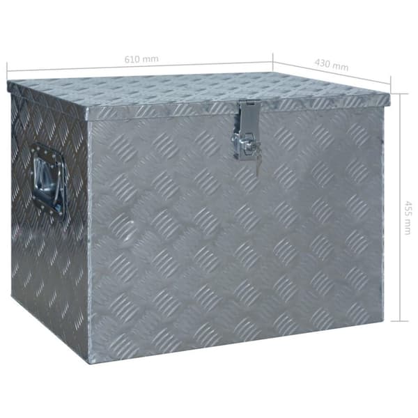 vidaXL Aluminiumlåda 610x430x455 mm silver