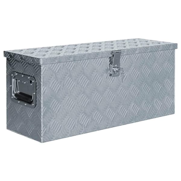 vidaXL aluminiumskasse 76,5 x 26,5 x 33 cm sølvfarvet