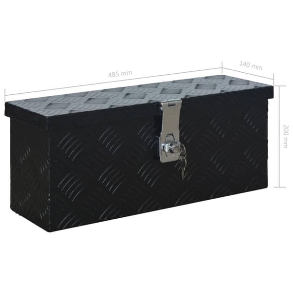 vidaXL aluminiumskasse 485 x 140 x 200 mm sort