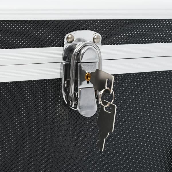 vidaXL Oppbevaringskasser 2 stk svart aluminium