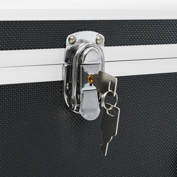 vidaXL Oppbevaringskasser 2 stk svart aluminium