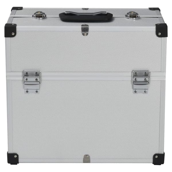 vidaXL Verktøykasse 38x22,5x34 cm sølv aluminium