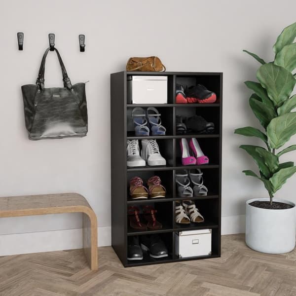 vidaXL skoreol 54 x 34 x 100,5 cm spånplade sort