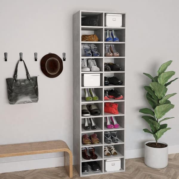 vidaXL skoreol 54 x 34 x 183 cm spånplade betongrå