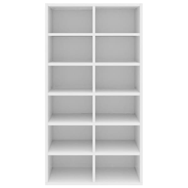 vidaXL Skohylle hvit 54x34x100,5 cm sponplate