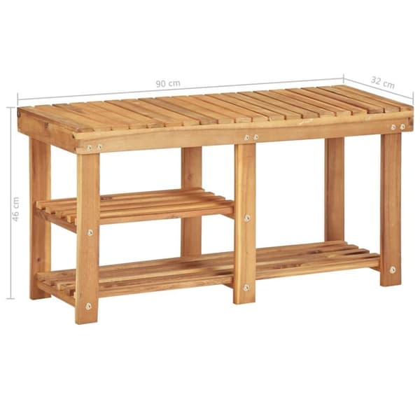 vidaXL Skohylla 90x32x46 cm massivt akaciaträ