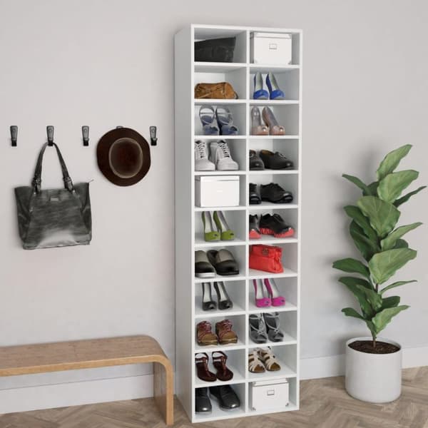 vidaXL Skoskåp vit 54x34x183 cm spånskiva