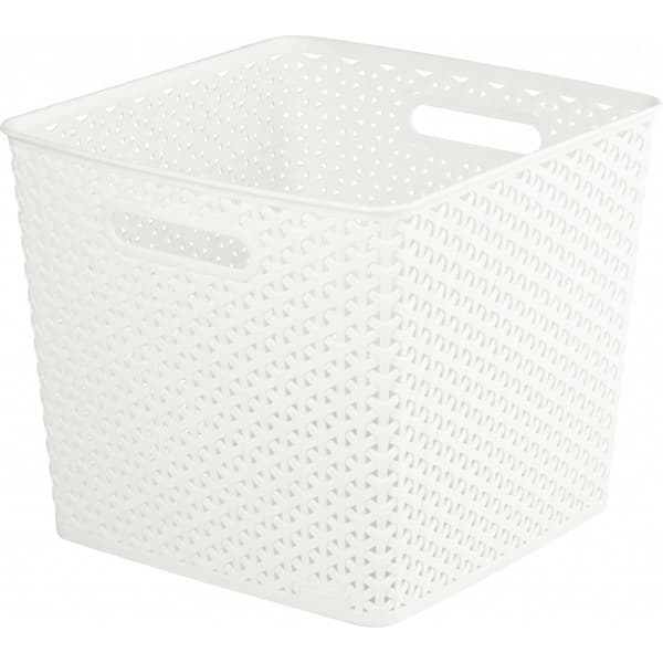 Curver Rattan-effekt kurv med stabelbar rattan White 4L