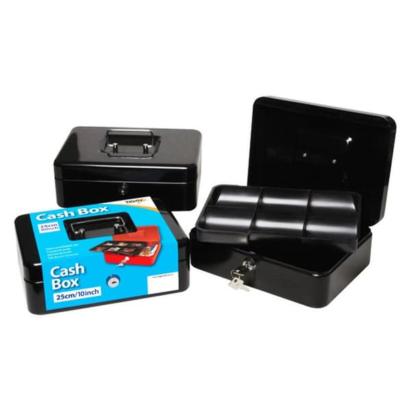 Tiger Stationery Cash Box Black 25cm