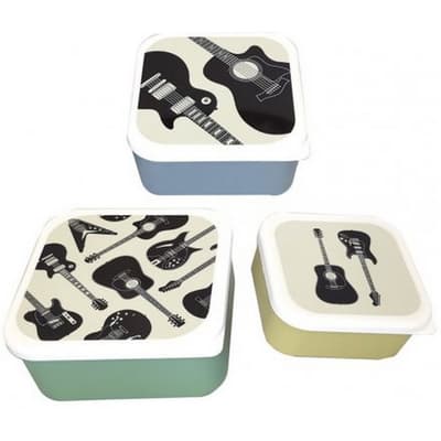 Headstock Guitar Lunch Boxes (Set of 3)