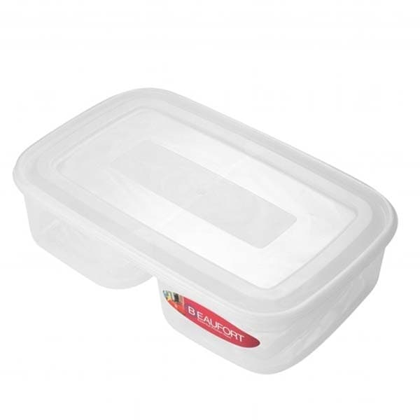 Beaufort Squared 2 Section Food Container Clear One Size