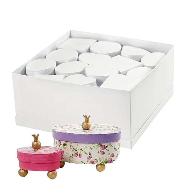 Vita papp-askar 10-12 cm - Höjd: 5 cm - 27 st