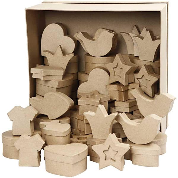 Storpack Pappaskar - Mixade Former - 6-11 cm - 63 st