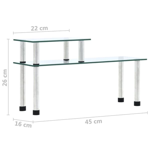 vidaXL Kjøkkenhylle gjennomsiktig 45x16x26 cm herdet glass