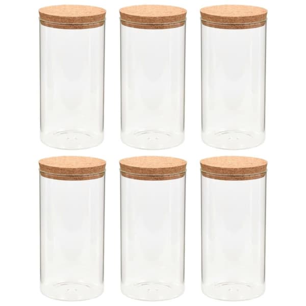 vidaXL opbevaringsglas med korklåg 6 stk. 1100 ml