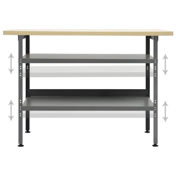 vidaXL arbejdsbord 120x60x85 cm stål grå