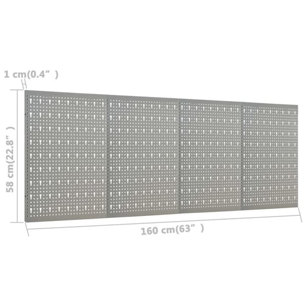 vidaXL vægmonterede værktøjspaneler 4 stk. 40x58 cm stål