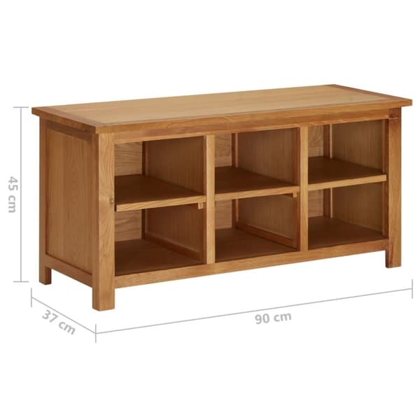 vidaXL Kenkäteline 90x37x45 cm täysi tammi