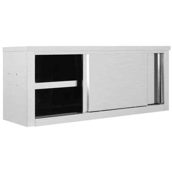 vidaXL Keittiön seinäkaappi liukuovilla 120x40x50 cm ruostumaton teräs