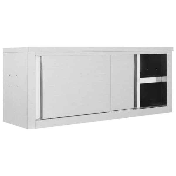 vidaXL Keittiön seinäkaappi liukuovilla 120x40x50 cm ruostumaton teräs