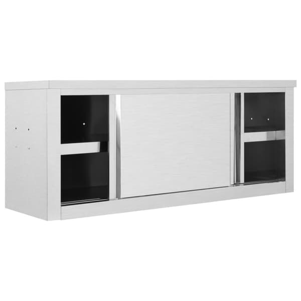 vidaXL Keittiön seinäkaappi liukuovilla 120x40x50 cm ruostumaton teräs