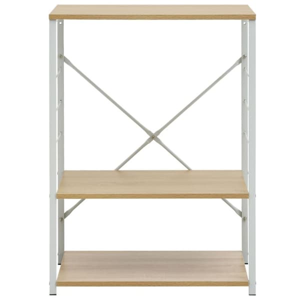vidaXL Hylla för mikrovågsugn vit & ek 60x39,6x79,5 cm konstruerat trä