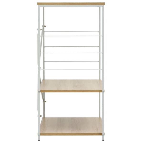 vidaXL Hylla för mikrovågsugn vit & ek 60x39,6x79,5 cm konstruerat trä