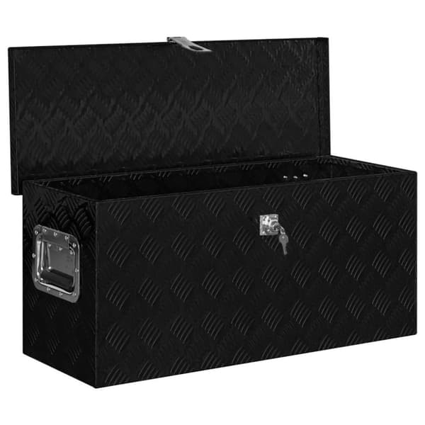 vidaXL Förvaringslåda aluminium 80x30x35 cm svart