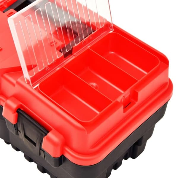 vidaXL værktøjskasse 462x256x242 mm plastik rød
