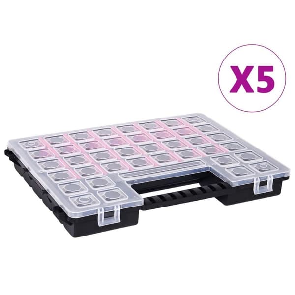 vidaXL sortimentskasser skillevægge 5 stk. 385x283x50 mm plastik