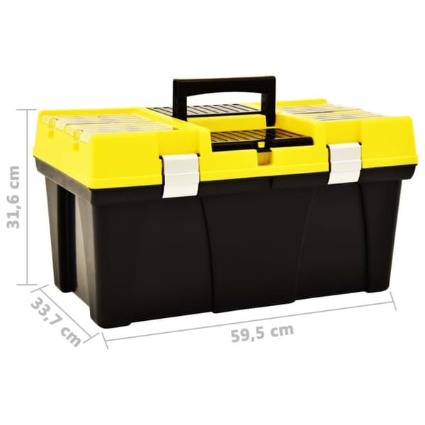 vidaXL Verktygslåda plast 595x337x316 mm gul