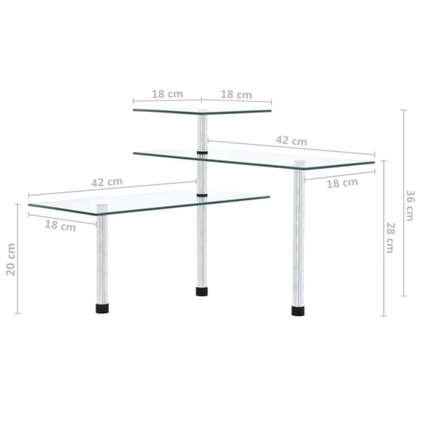 vidaXL Hjørnekjøkkenhylle 3 nivå herdet glass