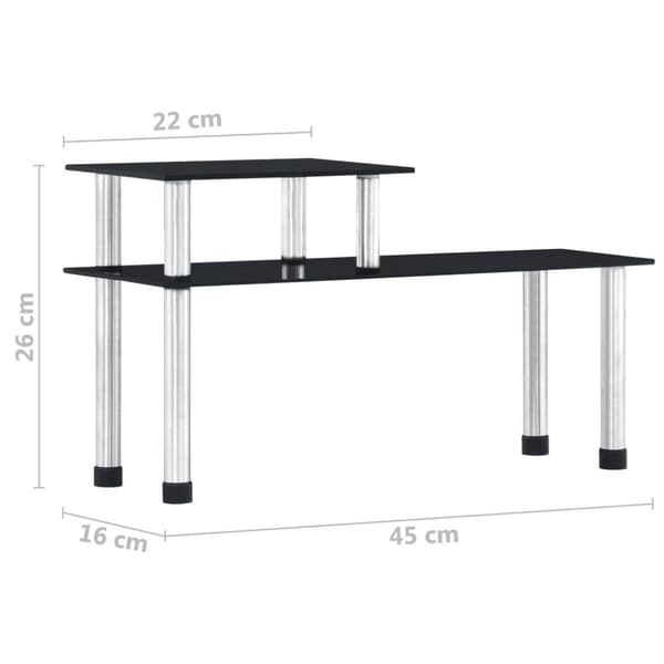 vidaXL Keittiöhylly musta 45x16x26 cm karkaistu lasi