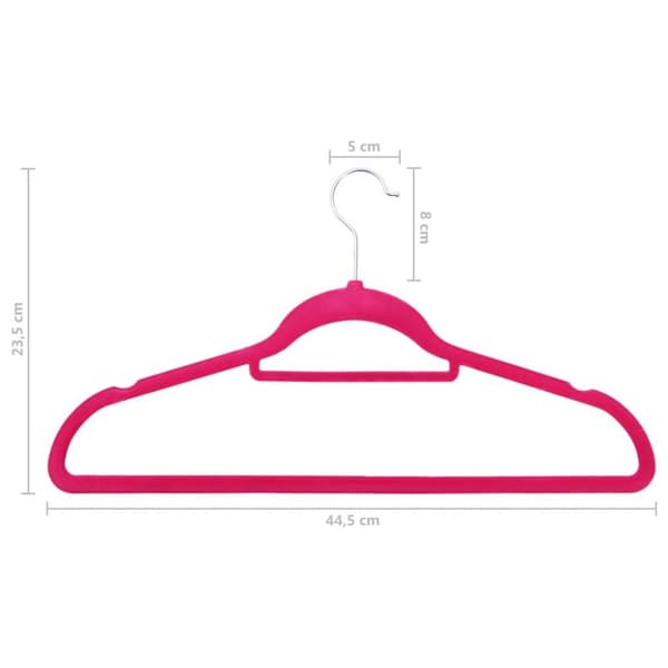 vidaXL Klädgalgar 100 st halkfria rosa sammet