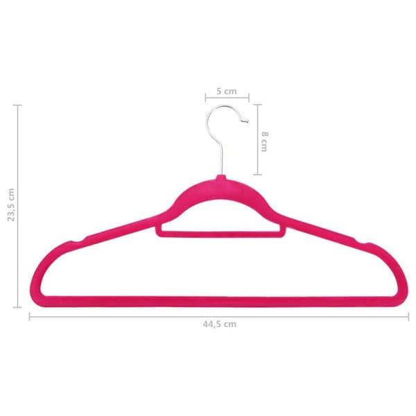 vidaXL bøjler 20 stk. skridsikre fløjl pink