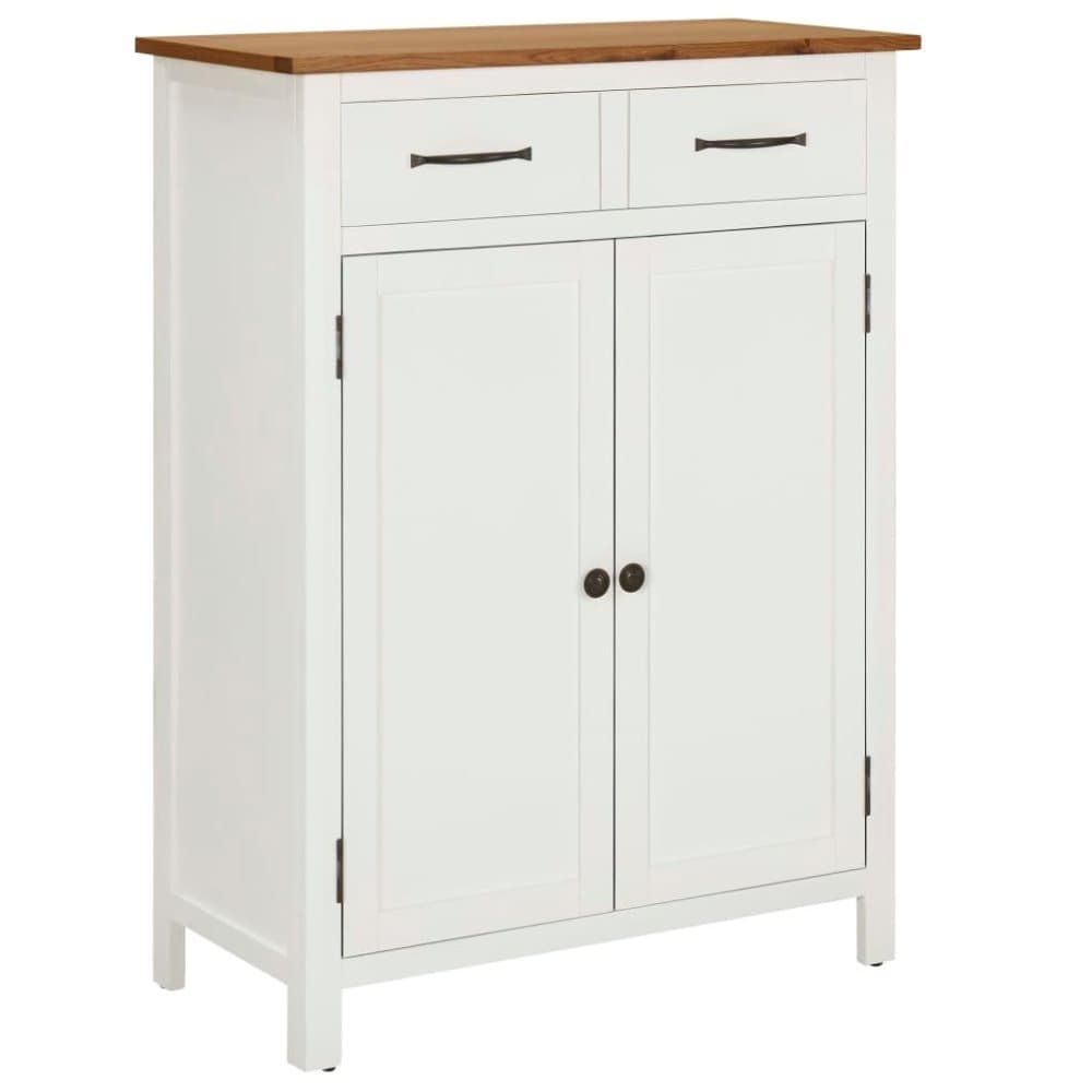 vidaXL Skoskåp 76x37x105 cm massiv ek