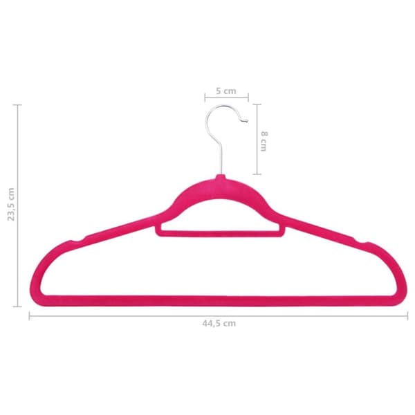 vidaXL Klädgalgar 20 st halkfria rosa sammet