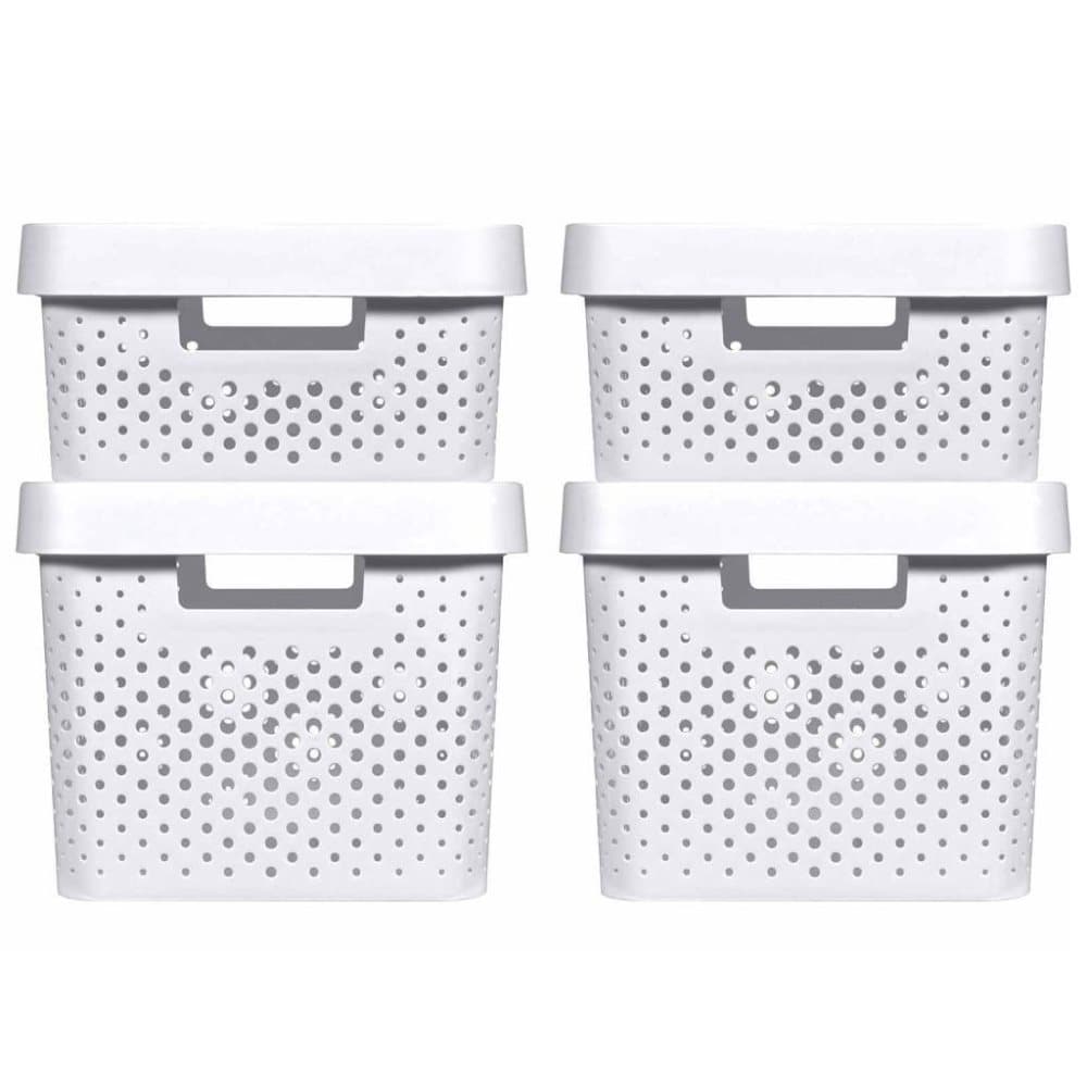 Curver Infinity Förvaringslådor 4 st med lock 11L+17L vit