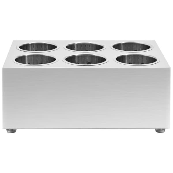 vidaXL bestikholder 6 rum firkantet rustfrit stål