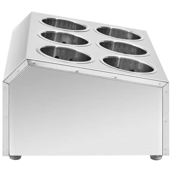 vidaXL bestikholder 6 rum firkantet rustfrit stål