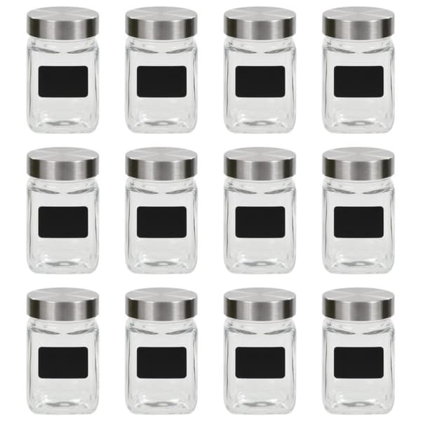 vidaXL opbevaringsglas med etiket 12 stk. 300 ml